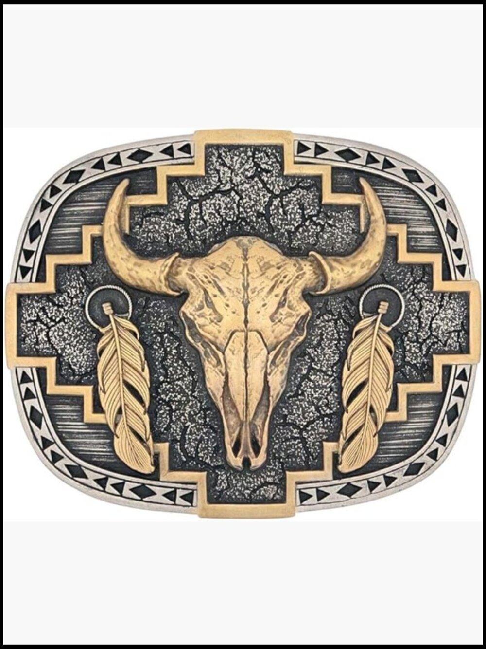Southwest Abundance Attitude Western Belt Buckle Silver Tone Metal